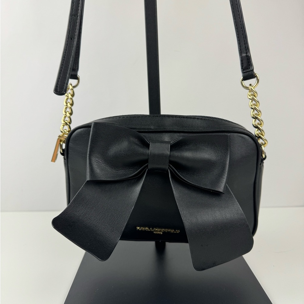 Black Bow-Accent Crossbody Bag